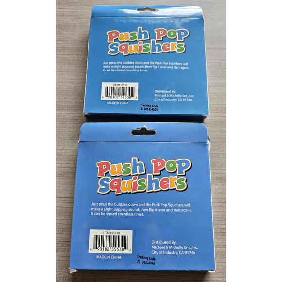 Push Pop Squishers (Lot Of 2) Unicorn Blue 5+ Stress Relief Toy Soft Relax - Picture 6 of 7